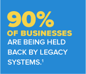 90% of businesses are being held back by legacy systems.1