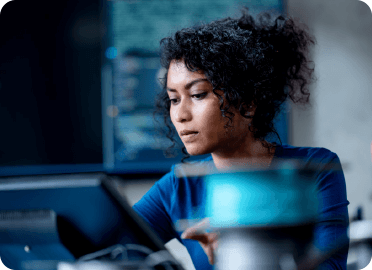 A woman at her workstation