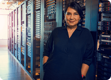 Woman in server room